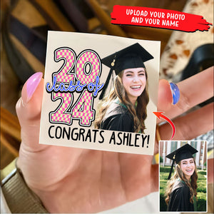 Class Of 2024 Congrats Tattoo, Custom Face Photo And Texts Temporary Tattoo, Personalized Party Tattoo, Fake Tattoo