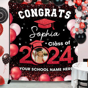 Congrats Class of 2024 Custom Graduation Party Backdrop - Personalized Custom Graduation Backdrop