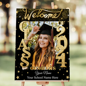 Custom Class Of 2024 - Graduation Party Welcome Sign - Custom Photo Grad Party Sign - Personalized Graduation Decoration - Graduation Sign