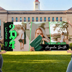 Class Of 2024 Congrats, Custom Color, Your Photo And Name Single Garage, Garage Door Banner Covers - Garage Door Banner Decorations