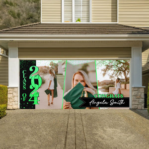 Class Of 2024 Congrats, Custom Color, Your Photo And Name Single Garage, Garage Door Banner Covers - Garage Door Banner Decorations