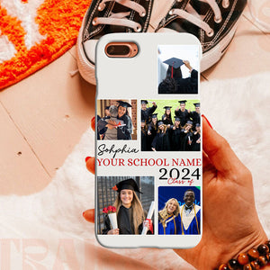 Custom Name, School Name And 5 Photos Graduation Phone Case - Personalized Phone Case, Gift For Graduation