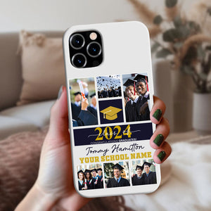 Graduation Custom Name, School Name And 6 Photos Graduation Phone Case - Personalized Phone Case, Gift For Graduation