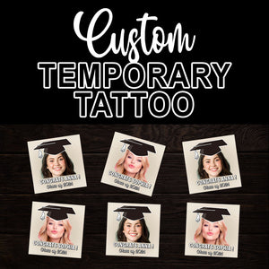 Congrats Class Of 2024, Custom Temporary Tattoo With Personalized Photo And Name, Fake Tattoo, Graduation Gift