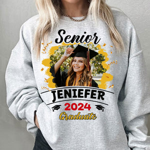 Senior Custom Photo, Name And Year, Graduation - Gift For Graduation - Personalized Sweatshirt