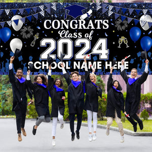 Congrats Class Of 2024 - Personalized Single Garage, Garage Door Banner Covers - Banner Decorations