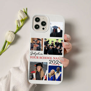 Custom Name, School Name And 5 Photos Graduation Phone Case - Personalized Phone Case, Gift For Graduation