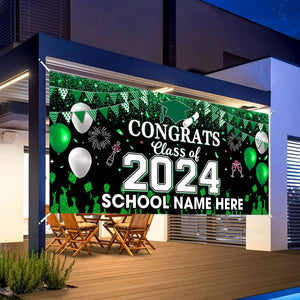 Congrats Class Of 2024 - Personalized Single Garage, Garage Door Banner Covers - Banner Decorations