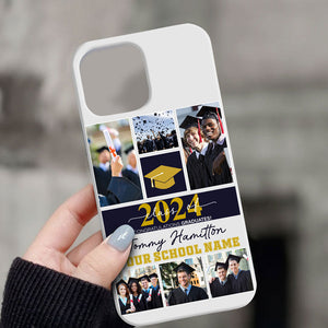 Graduation Custom Name, School Name And 6 Photos Graduation Phone Case - Personalized Phone Case, Gift For Graduation