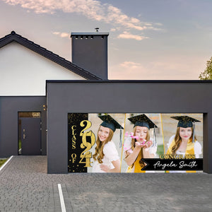 Class Of 2024 Congrats, Custom Color, Your Photo And Name Single Garage, Garage Door Banner Covers - Garage Door Banner Decorations