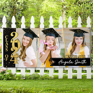 Class Of 2024 Congrats, Custom Color, Your Photo And Name Single Garage, Garage Door Banner Covers - Garage Door Banner Decorations