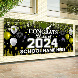 Congrats Class Of 2024 - Personalized Single Garage, Garage Door Banner Covers - Banner Decorations