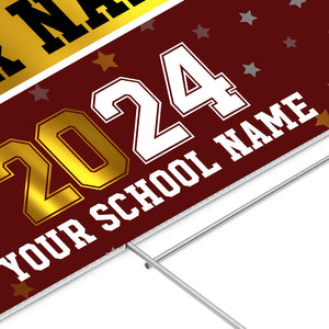 Congrats Class Of 2024 - Custom Texts Graduation Lawn Sign, Yard Sign - Graduation Gift