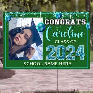 Congrats Class Of 2024 Custom Background, Quote, Photo And Texts - Personalized Lawn Sign, Yard Sign, Gift For Graduation