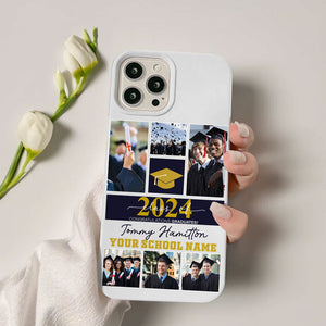 Graduation Custom Name, School Name And 6 Photos Graduation Phone Case - Personalized Phone Case, Gift For Graduation