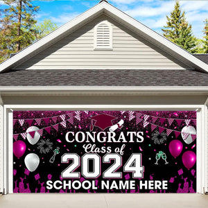 Congrats Class Of 2024 - Personalized Single Garage, Garage Door Banner Covers - Banner Decorations