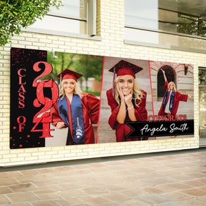 Class Of 2024 Congrats, Custom Color, Your Photo And Name Single Garage, Garage Door Banner Covers - Garage Door Banner Decorations