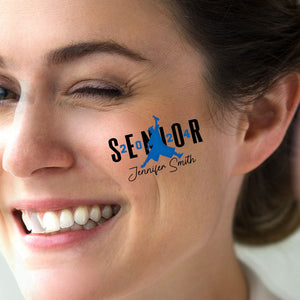 Senior 2024, Custom Color And Name Temporary Tattoo, Personalized Grad Party Tattoo, Fake Tattoo, Graduation Gift