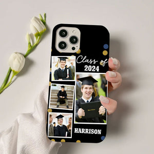 Class Of 2024, Custom 4 Photos And Name Graduation Phone Case - Personalized Phone Case, Graduation Gift