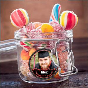 Congratulations 2024 Graduation Circle Stickers - Custom Photo And Text - Personalized Circle Sticker, Gift For Graduation