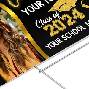 Congrats Class Of 2024 - Custom Photo And Texts Graduation Lawn Sign, Yard Sign - Graduation Gift