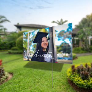 Congrats Class Of Graduation - Custom Photo And Texts Graduation Lawn Sign, Yard Sign, Graduation Gift