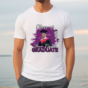 Class Of 2024 Graduate, Custom Photo And Name - Gift For Graduation - Personalized T-Shirt