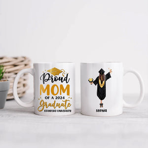 Proud Of 2024 Graduate - Custom Appearance And Texts, Personalized White Mug, Graduation Gift