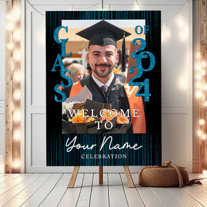 Welcome To Party Class Of 2024 Custom Party Welcome Sign - Custom Photo Grad Party Sign - Personalized Graduation Decoration - Graduation Sign