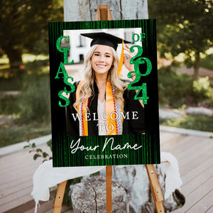 Welcome To Party Class Of 2024 Custom Party Welcome Sign - Custom Photo Grad Party Sign - Personalized Graduation Decoration - Graduation Sign