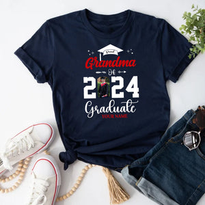 Proud Of Class 2024 Graduate, Custom Photo And Texts - Gift For Graduation - Personalized T-Shirt