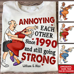 Annoying Each Other Since, Custom Appearance And Names - Personalized T-Shirt - Gift For Family, Couple Gift