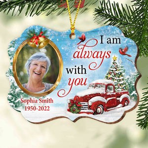 I Always With You - Custom Photo And Name - Personalized Custom Shaped Wooden Ornament, Christmas Gift, Memorial Gift