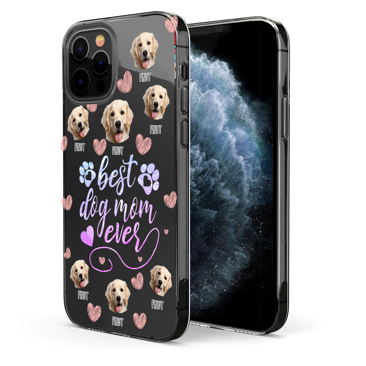 Best Dog Mom Ever - Custom Photo And Name - Personalized Clear Color Phone Case, Gift For Family, Gift For Pet Lover