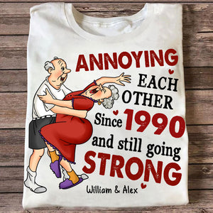 Annoying Each Other Since, Custom Appearance And Names - Personalized T-Shirt - Gift For Family, Couple Gift