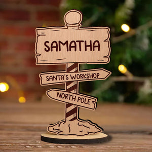 Custom 3 Titles, Personalised Wooden Place Names - Christmas Gift For Family - Standing Table Decoration