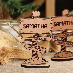 Custom 3 Titles, Personalised Wooden Place Names - Christmas Gift For Family - Standing Table Decoration