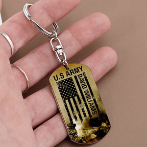 U.S Army - Personalized Home Of The Free Veteran Keychains - Gift For Veterans