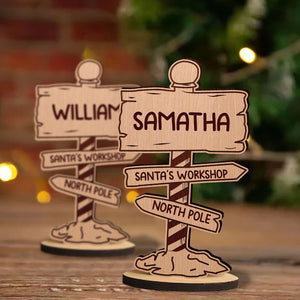 Custom 3 Titles, Personalised Wooden Place Names - Christmas Gift For Family - Standing Table Decoration