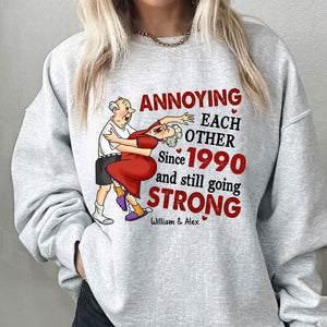 Annoying Each Other Since, Custom Appearance And Names - Personalized Sweatshirt, Gift For Family, Couple Gift