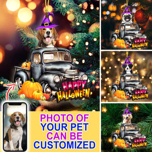 Happy Halloween  - Custom Photo, Personalized Acrylic Ornament - Gift For Pet Lover