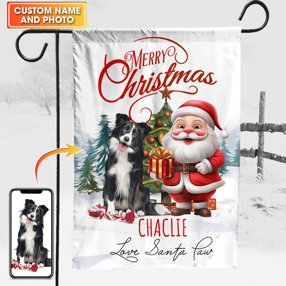 Merry Christmas Flag - Custom Dog Photo & Text Flag - Christmas Gift, Gift For Pet Lover