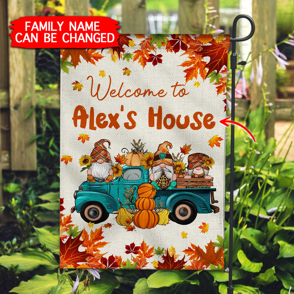 Welcome To The House - Personalized Family Name Flag - Gift For Family