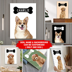 Personalized Photo And Name Canvas, Gift For Family, Gift For Pet Lovers