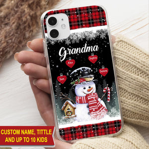 Christmas Grandma, Custom Title And Names - Personalized Phone Case, Gift For Family