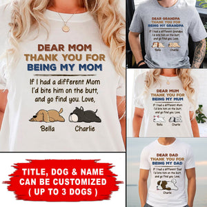 Dear Mom Dad, Thank You For Being My Mom Dad - Custom Appearance And Name - Personalized T-Shirt - Pet Lover Gift