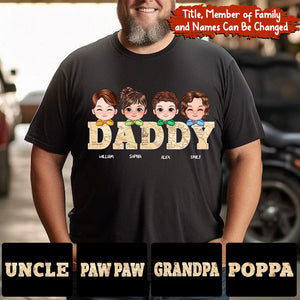 Dad Shirt - Personalized T-Shirt, Custom Kid Name and Appearance, Gift For Family, Father's Day