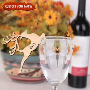 Reindeer Shape Personalised Christmas Party Decor Wine Glass - Christmas Gift For Family