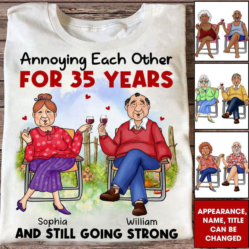 Anniversary Gift For Husband Wife Couple, Annoying Each Other Since - Custom Appearance And Text - Personalized T-Shirt - Gift For Couple, Family Gift