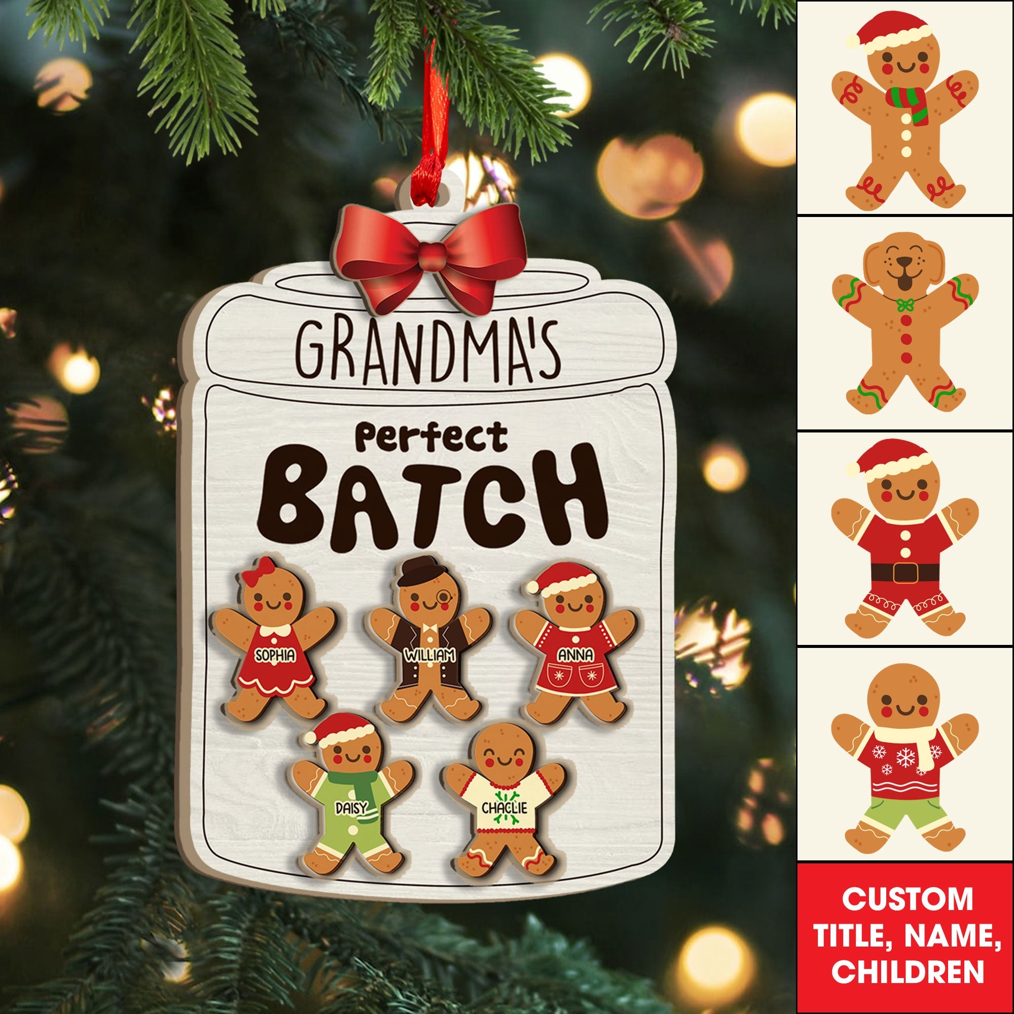 Grandma Grandpa Mom Dad Perfect Patch - Gift For Mom, Dad, Grandparents - Personalized 2-Layered Wooden Ornament - Gift For Family